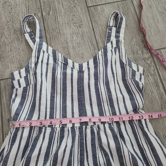 Roxy junior women's Grey/blue & White Striped Sleeveless Sundress – Size L - Picture 5 of 9
